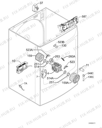 Взрыв-схема сушильной машины Zanussi ZDC47100G - Схема узла Electrical equipment 268